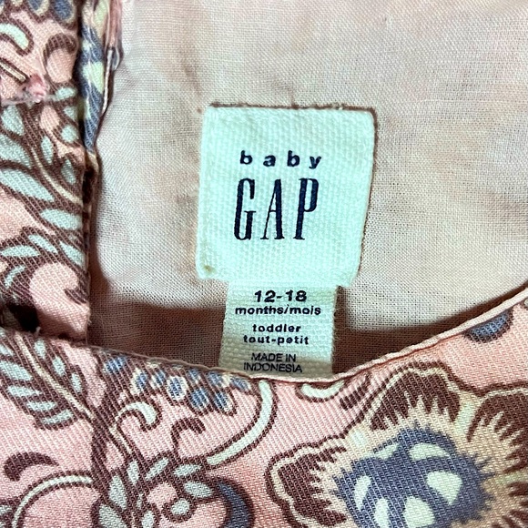 5/$10 | Baby Gap | Pink Cotton Floral Long Bell Sleeved Dress | Sz 12-18M - Picture 6 of 7